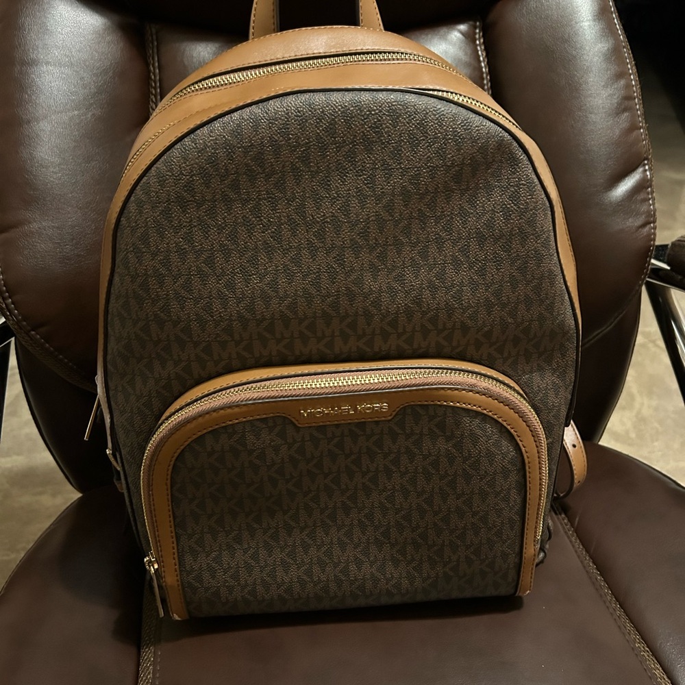 Michael Kors Brown Monogram Backpack